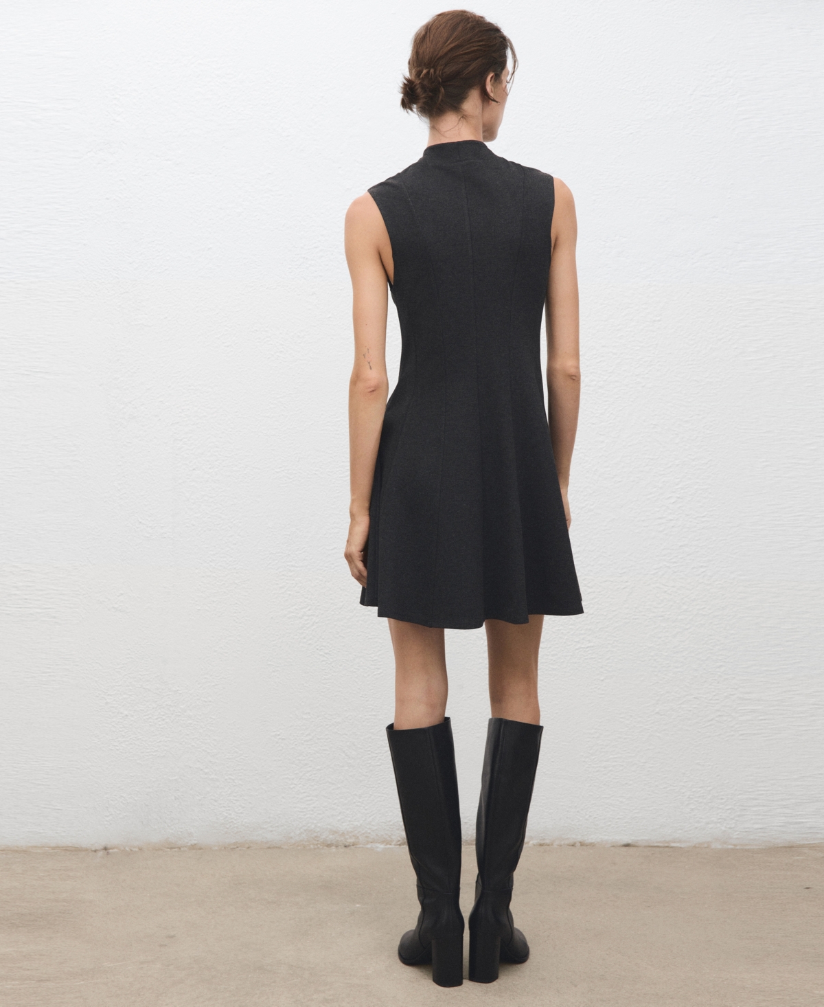Mango Princess Seam Sleeveless Dress In Black