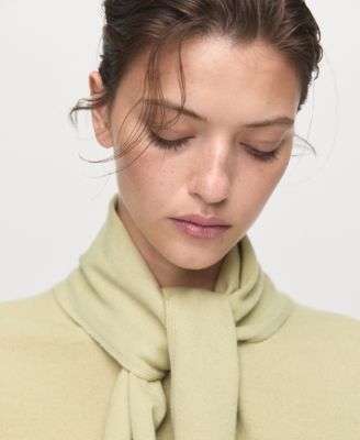 Women's Short Sleeve Scarf Sweater