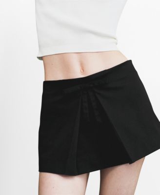 MANGO - Women's Bow Detail Mini Skort