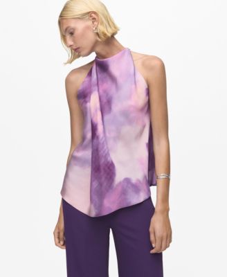 MANGO - Women's Foulard Detail Tie-Dye Blouse