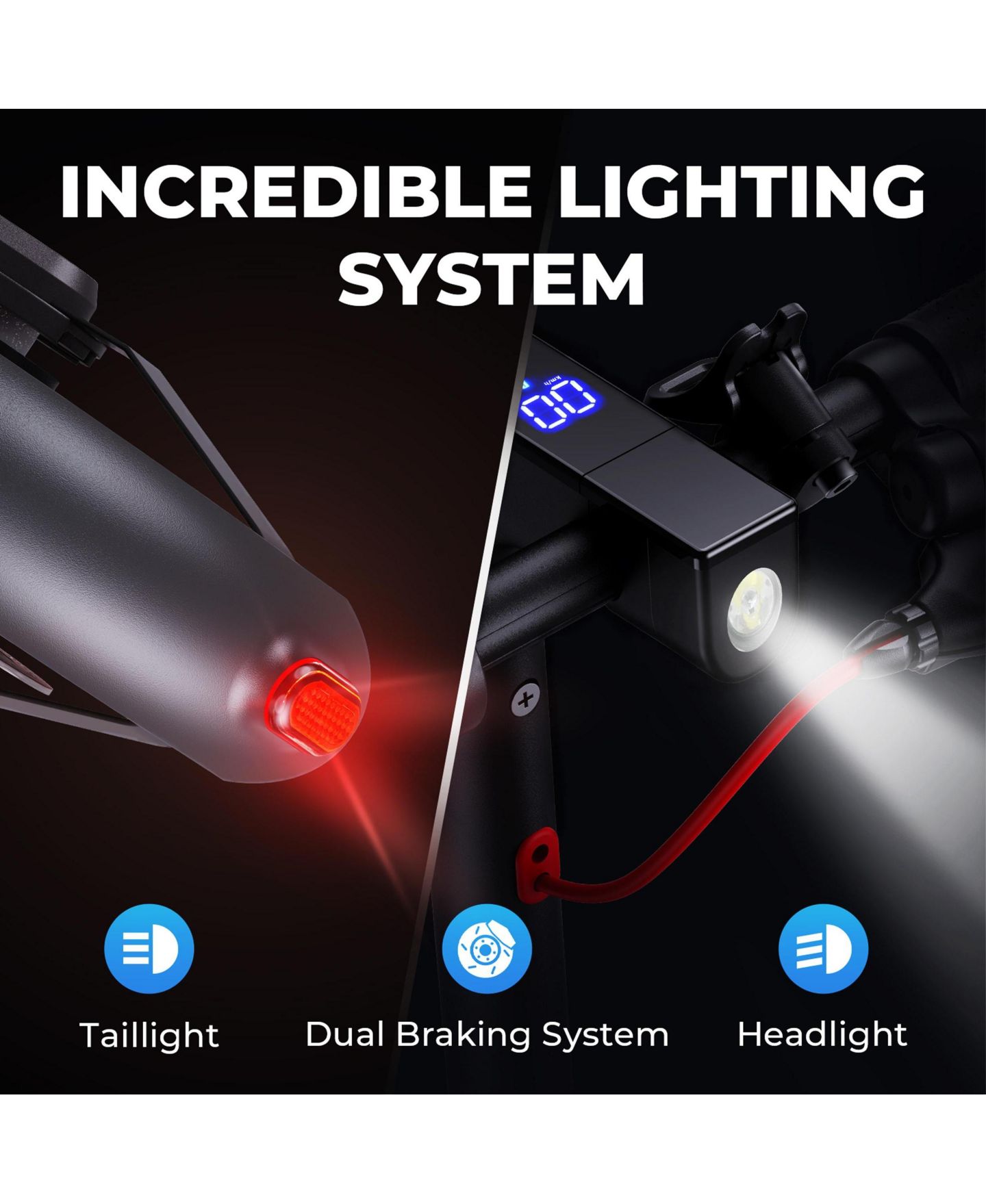 Детская игрушка GoPowerBike Foldable Electric LED Display Go Zoom Scooter, цвет: Чёрный — фото 5
