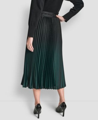 Women's Pleated Ombre Pull-On Skirt