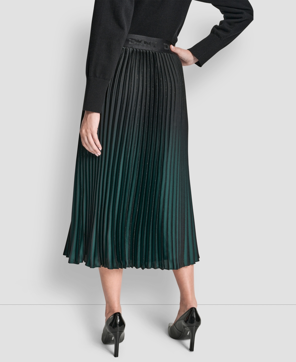 Dkny Women's Pleated Ombre Pull-On Skirt