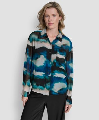 DKNY - Women's Printed Long Sleeve Shirt