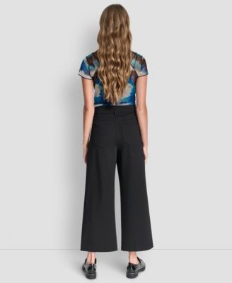 Women's Wide-Leg Cropped Ponte Pants