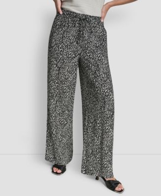 DKNY - Women's Printed Straight Leg Pull-On Pants