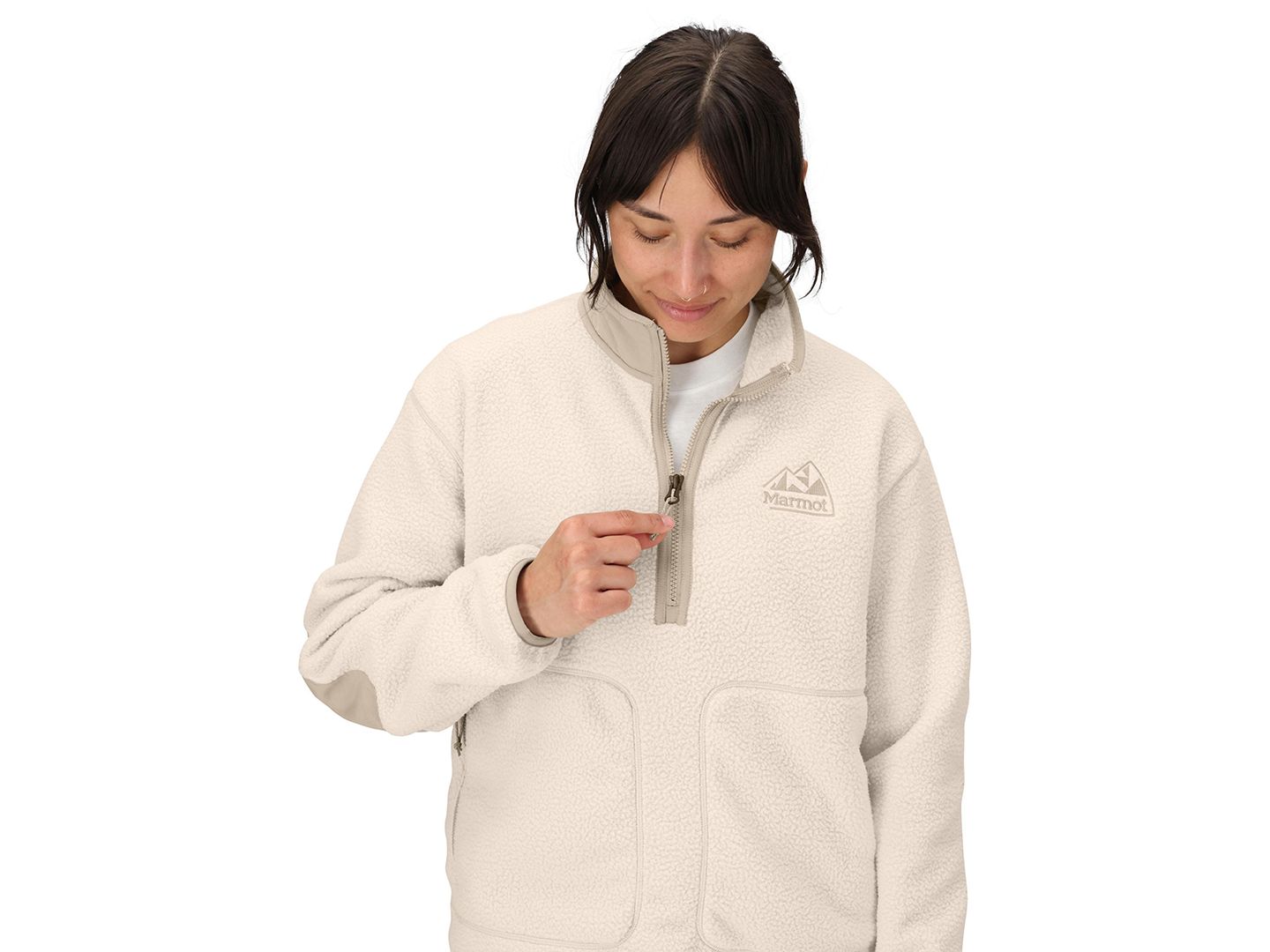Женский свитер Marmot Wanderer High Pile Fleece Pullover, цвет: Берёзовый — фото 3