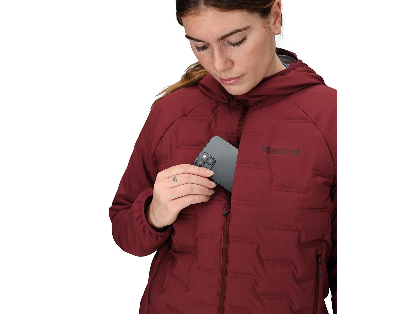 Женская худи Marmot WarmCube Active Aerothermal, цвет: Ягодный — фото 3