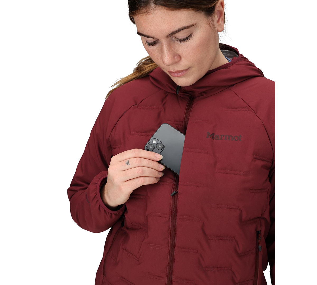 Marmot Women's Active Long Sleeve Hoodie In Burgundy