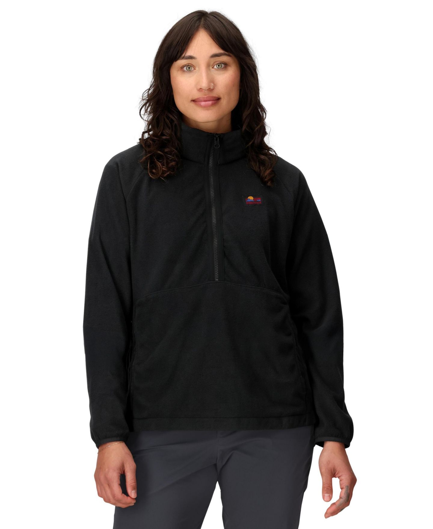 Женская куртка Marmot Upward Fleece Pullover, цвет: Чёрный — фото 1