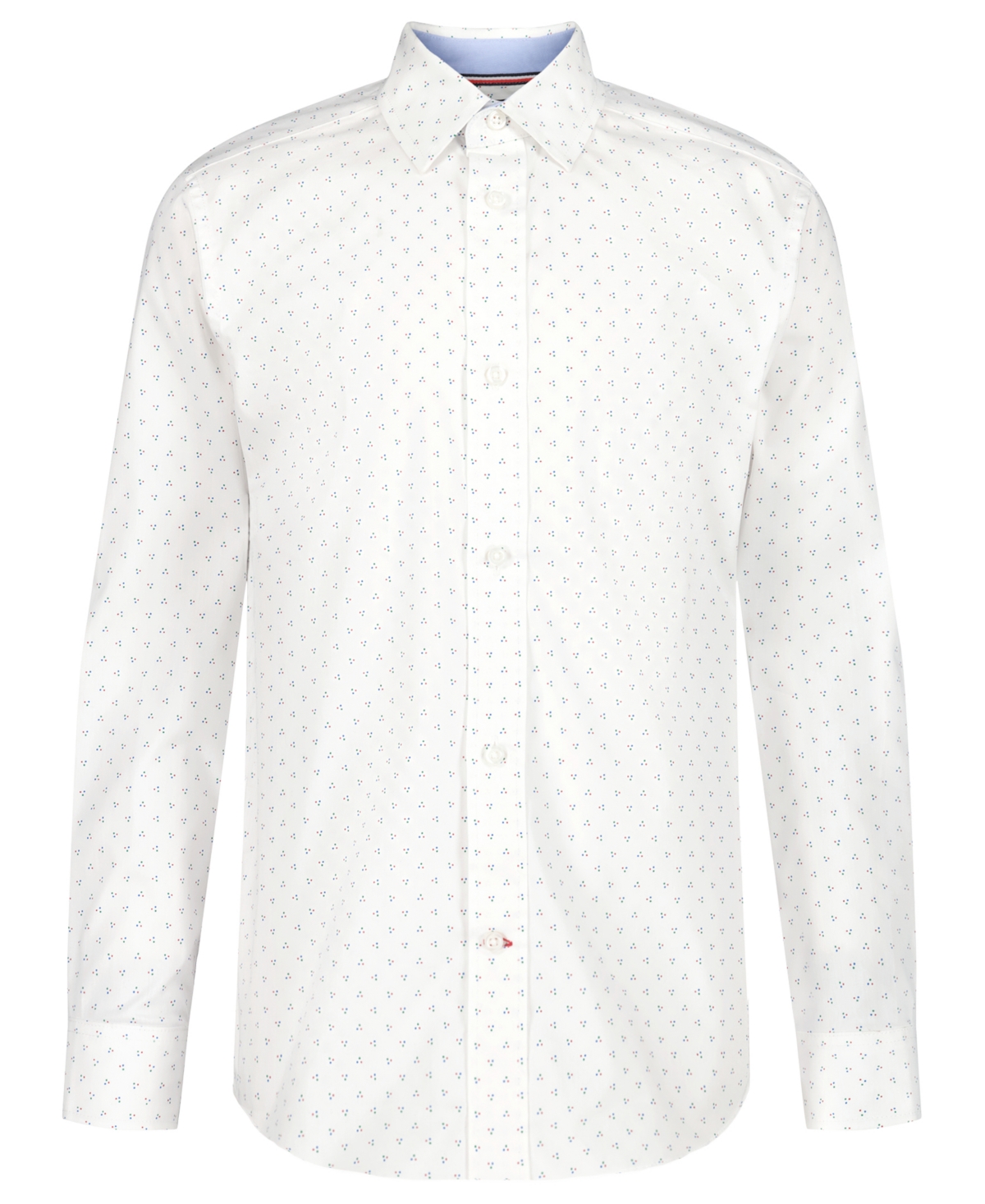 Tommy Hilfiger Kids' Boys 8-20 Long Sleeve Triangle Dot Geometric Print Shirt In White