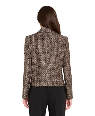 Women's Peak Lapel Collar 1-Button Cropped Jacket