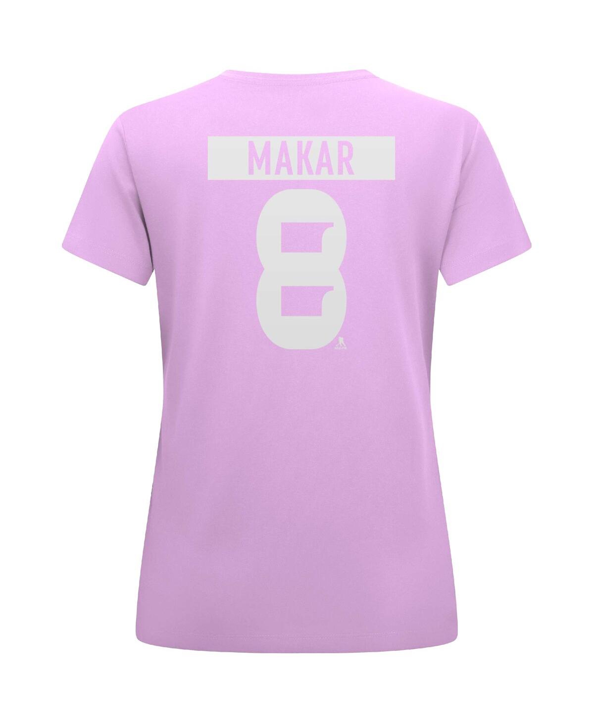 Levelwear Women's Cale Makar Lavender Colorado Avalanche Hockey Fights Cancer Anthem Name Number T-shirt In Purple