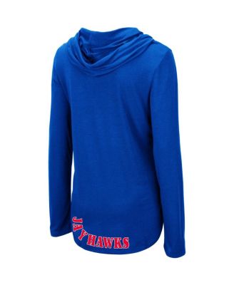 Women's Royal Kansas Jayhawks My Lover Lightweight Hooded Long Sleeve T-Shirt