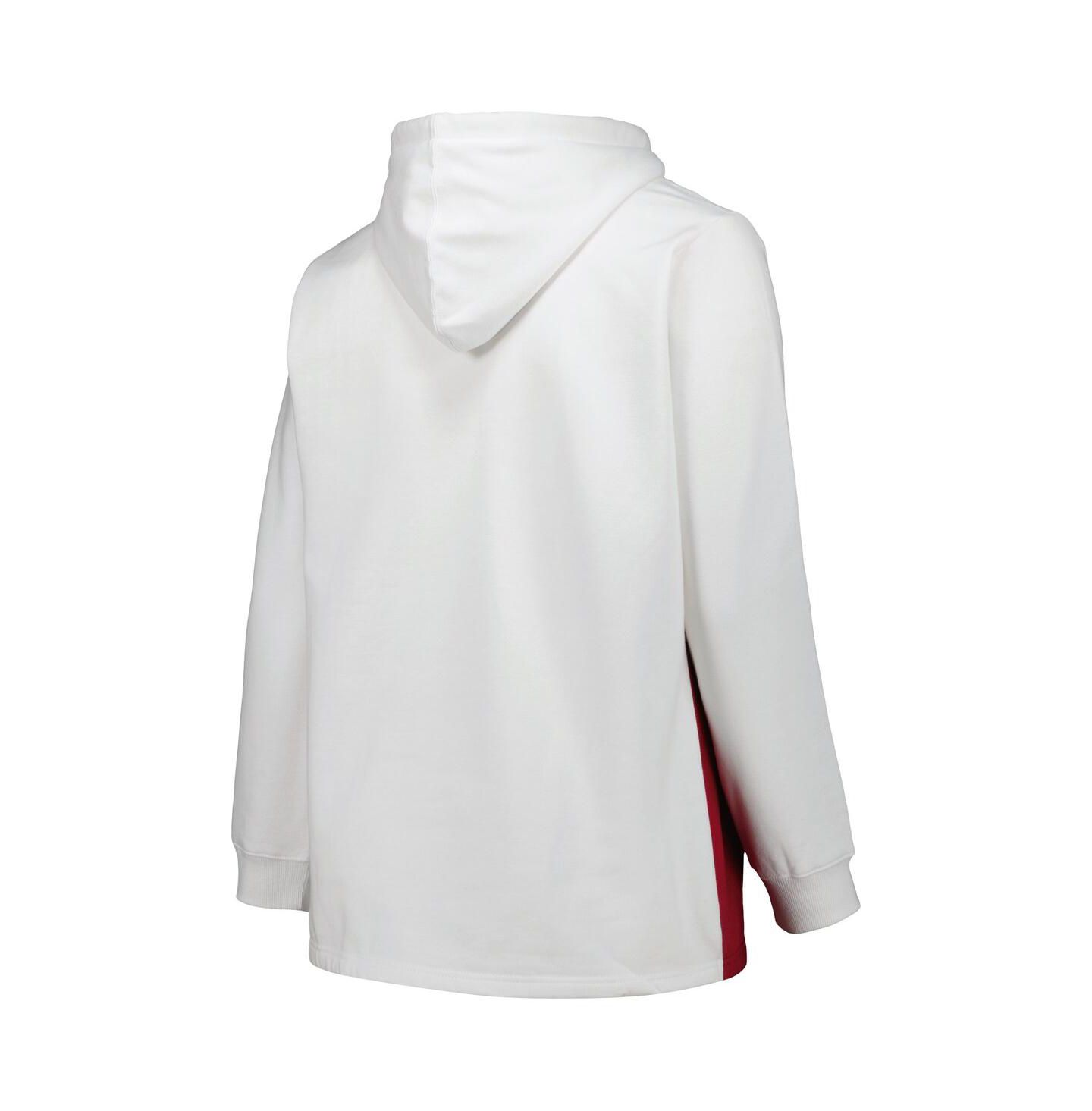 Женское худи Profile White/Crimson Oklahoma Sooners Plus Size Taping Pullover — фото 3