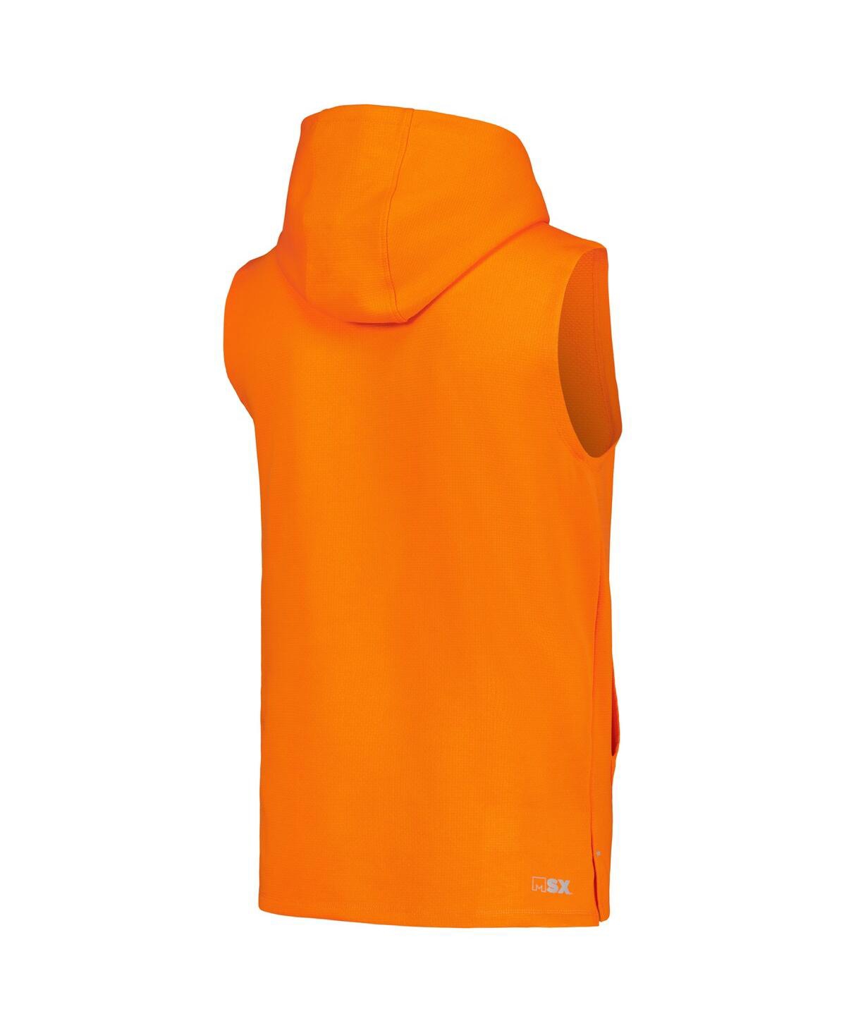 Msx By Michael Strahan Men's Orange Denver Broncos Marathon Sleeveless Pullover Hoodie In Orange