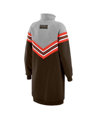 Women's Brown/Heather Gray Cleveland Browns Chevron Stripe Dress