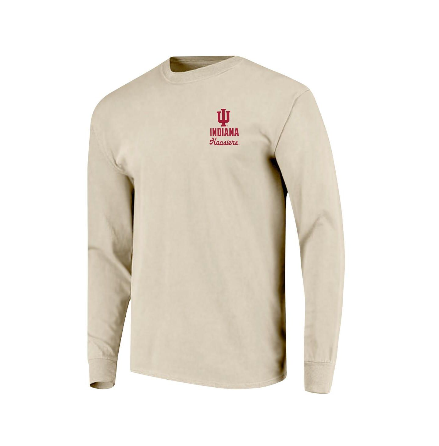 Мужская футболка Image One Natural Indiana Hoosiers Comfort Colors Mascot Overlay Long Sleeve — фото 2