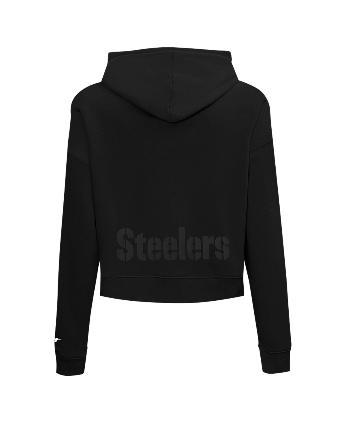 Pro Standard Women's Black Pittsburgh Steelers Jeweled Cropped Pullover Hoodie In Black