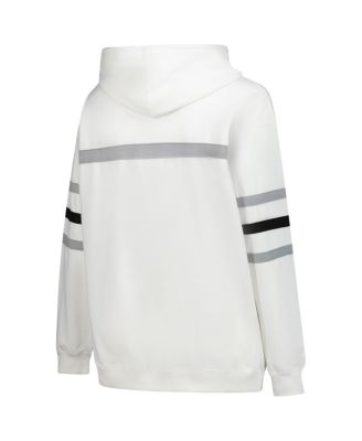 Women's White Pittsburgh Steelers Plus Size Head Coach Throwback Pullover Hoodie