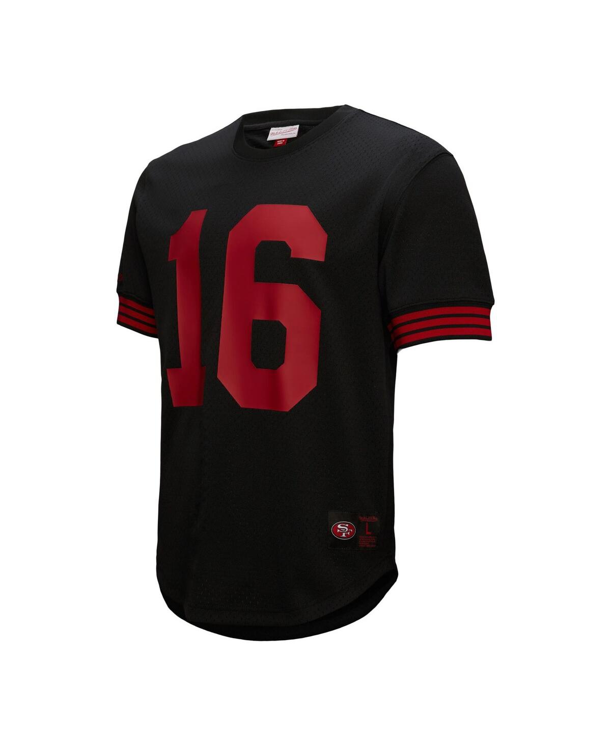 Mitchell & Ness Men'sâ Joe Montana Black San Francisco 49ers Big Tall Mesh Player Name Number T-shirt In Black