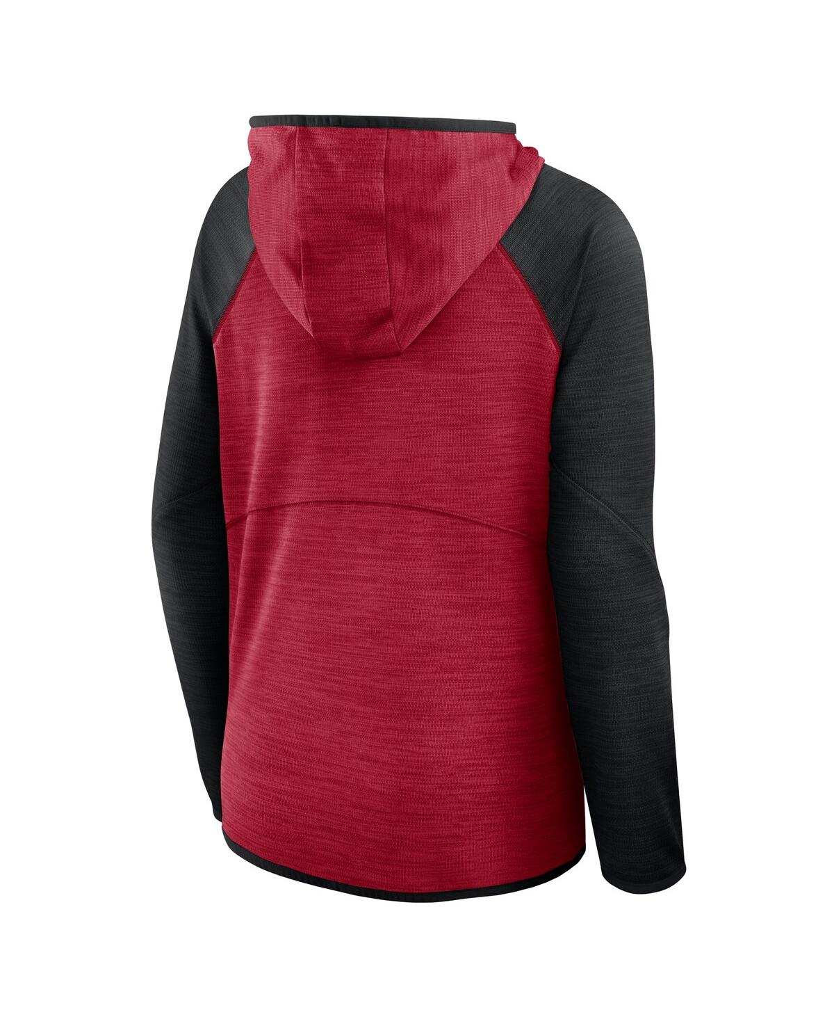 Fanatics Women's Scarlet/black San Francisco 49ers Redzone End Around Pass Raglan Full-zip Hoodie In Red