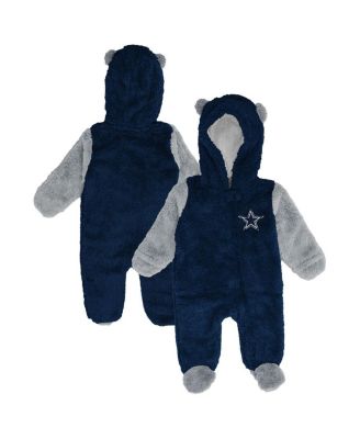 Outerstuff - Baby Boys and Girls Navy Dallas Cowboys Stay Napping Fleece Bunting Full-Zip Sleeper