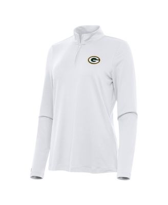 Women's White Green Bay Packers Reprocess Quarter-Zip Sweatshirt