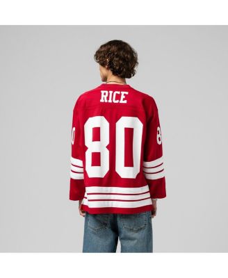 Men's Jerry Rice Scarlet San Francisco 49ers Maxed Out Fashion Hockey Jersey