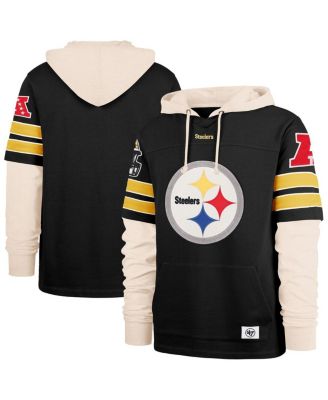 '47 Brand - Men's Black Pittsburgh Steelers Split Zone Cornerback Duo Hoodie
