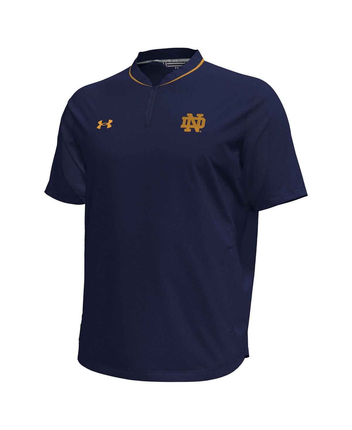 Under Armour Men's Navy Notre Dame Fighting Irish Motivate Quarter-zip Performance Sweatshirt In Blue