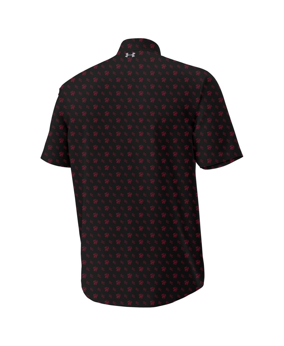 Under Armour Men's Black South Carolina Gamecocks Gameday Armourfuse Camp Button-up Shirt In Multi