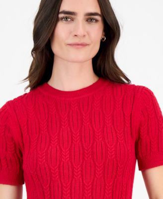 Women's Cotton Cable-Knit Sweater