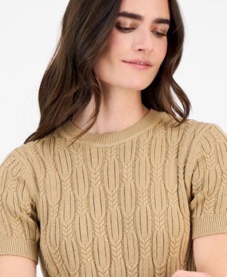 Women's Cotton Cable-Knit Sweater