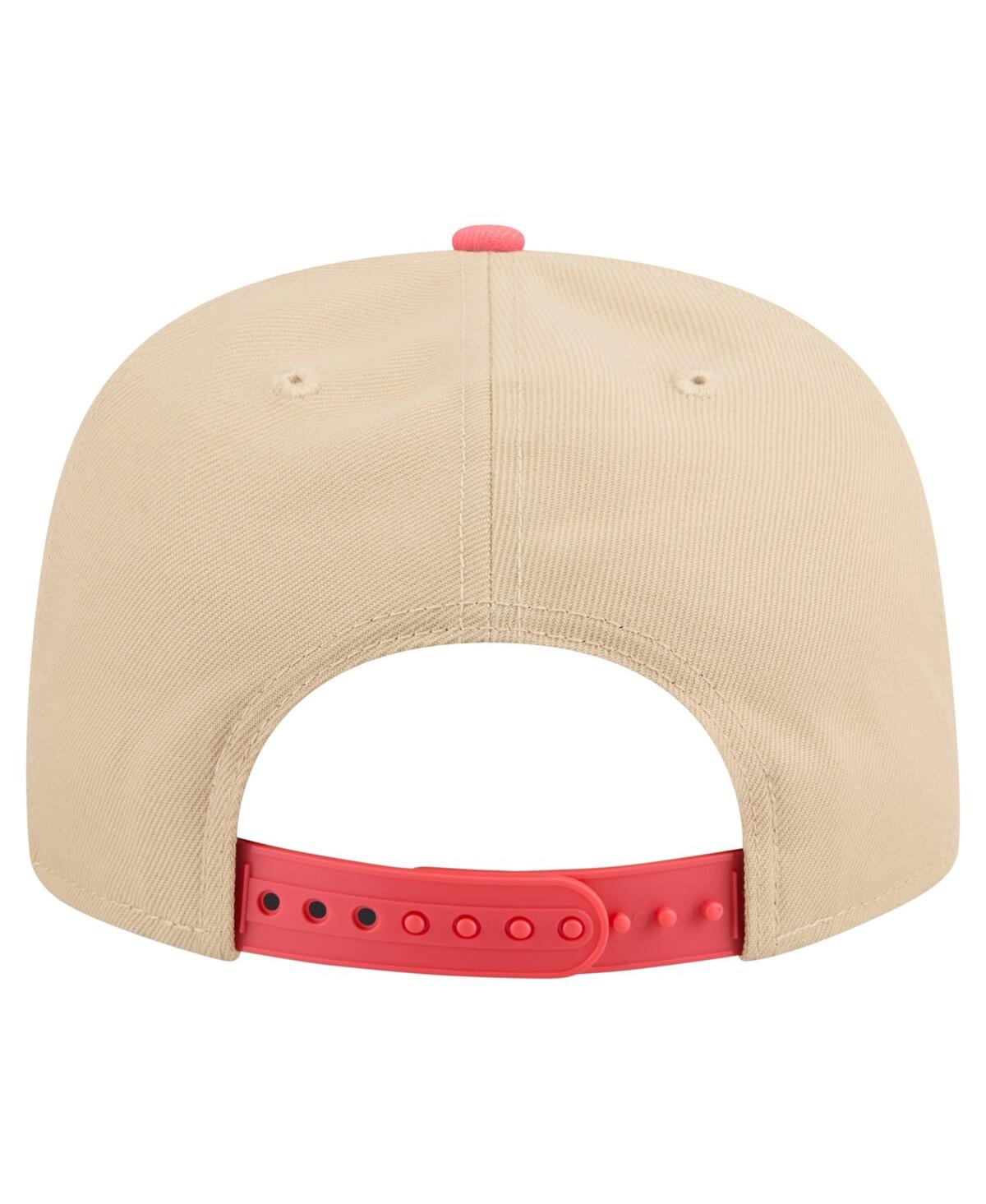New Era Men's Light Beige/coral New York Yankees Color Pack A-frame 9fifty Snapback Hat