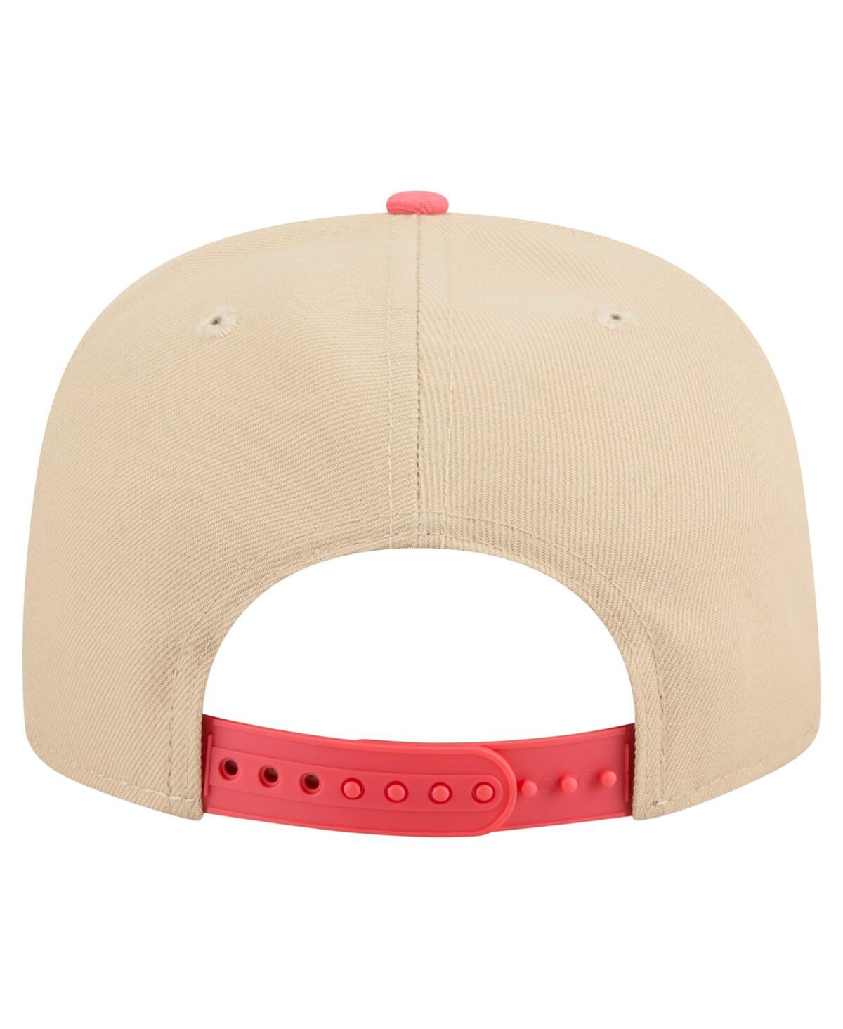 New Era Men's Light Beige/coral New York Mets Color Pack A-frame 9fifty Snapback Hat In Neutral