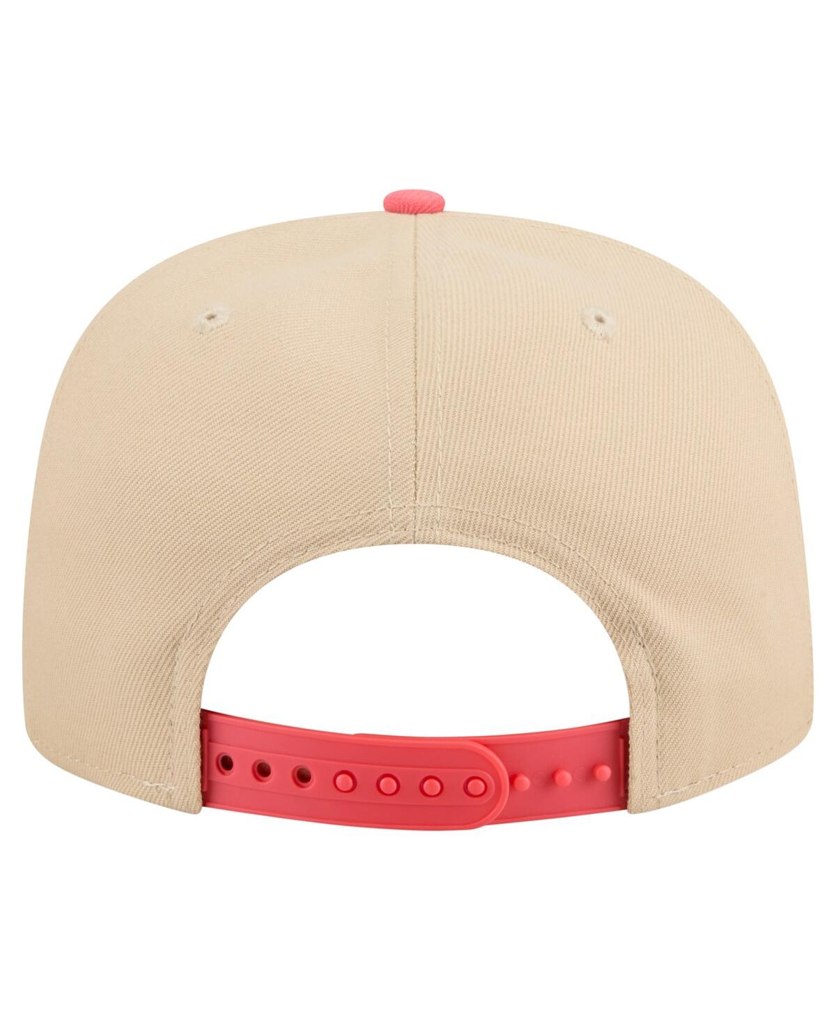 New Era Men's Light Beige/coral Los Angeles Dodgers Color Pack A-frame 9fifty Snapback Hat