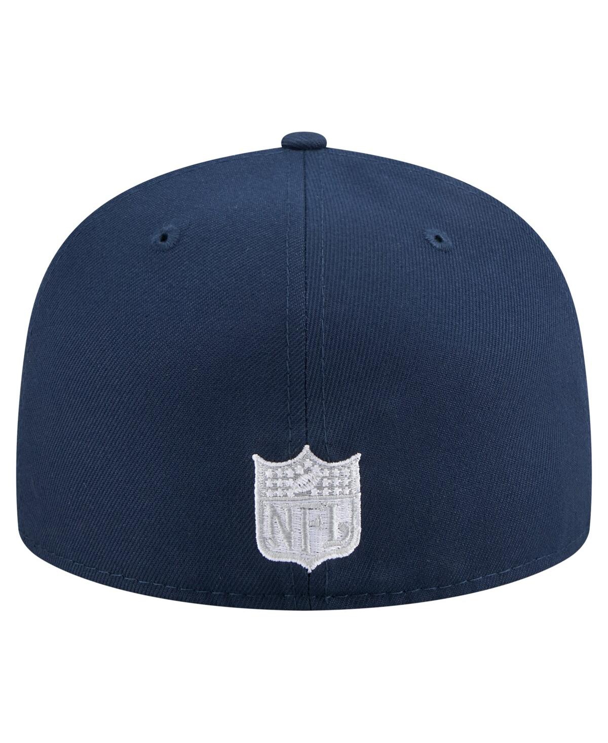 New Era Men's Navy Dallas Cowboys Throwback Oversized 59fifty Fitted Hat In Blue