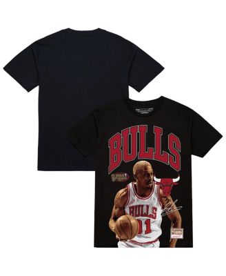 Mitchell & Ness - Men's&nbsp;Dennis Rodman Black Chicago Bulls Hardwood Classics Player Arch T-Shirt