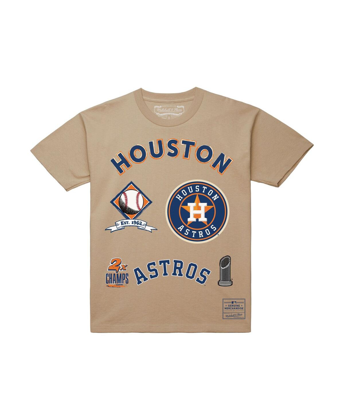 Mitchell & Ness Men'sâ Cream Houston Astros Legacy Defined T-shirt In Neutral