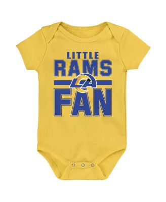 Newborn 3-Piece Los Angeles Rams Little Tike Bodysuit Set
