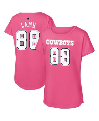 Outerstuff - Big Girls CeeDee Lamb Pink Dallas Cowboys Player Name Number T-Shirt