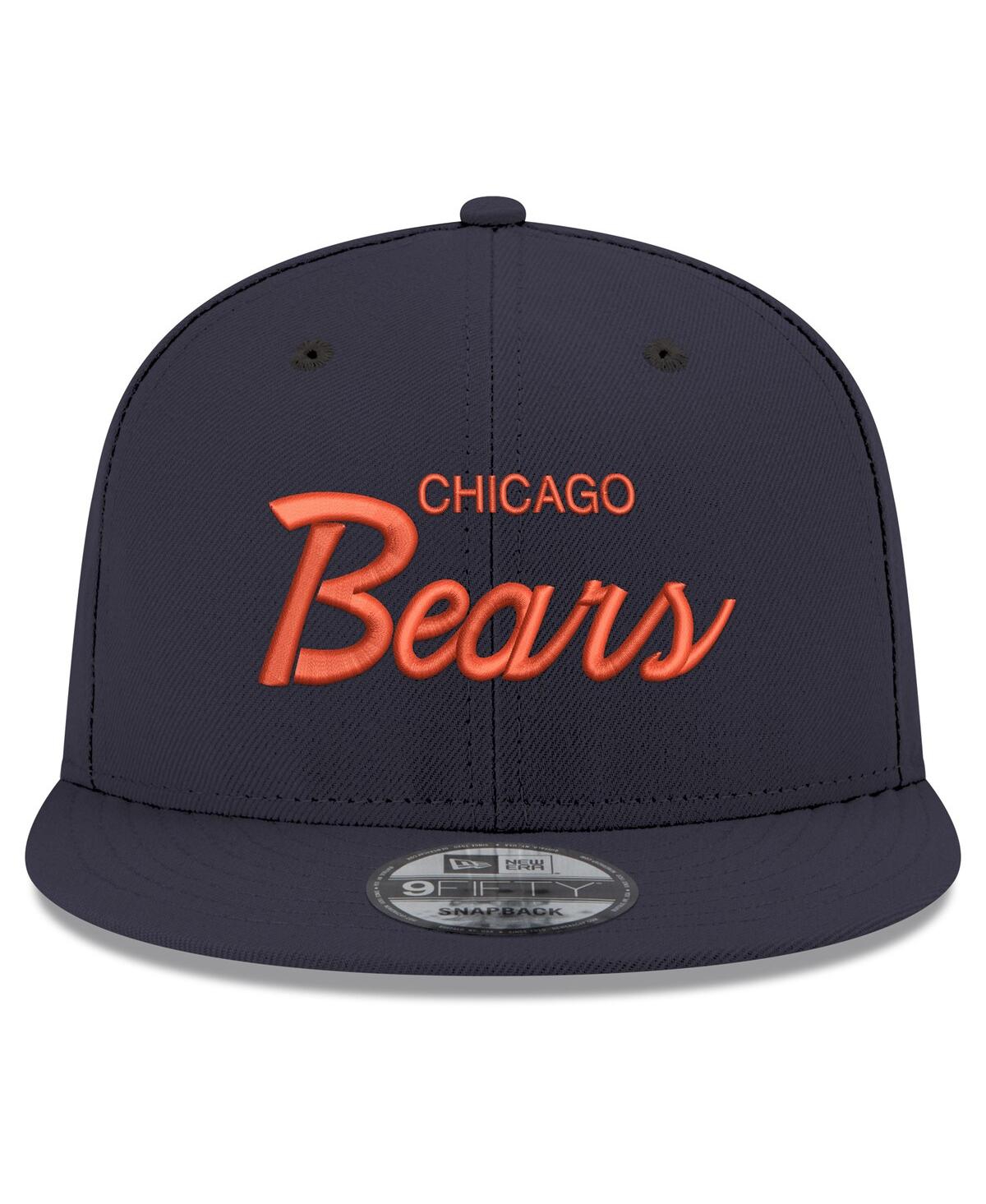 New Era Men's Navy Chicago Bears Script 9fifty Snapback Hat In Blue