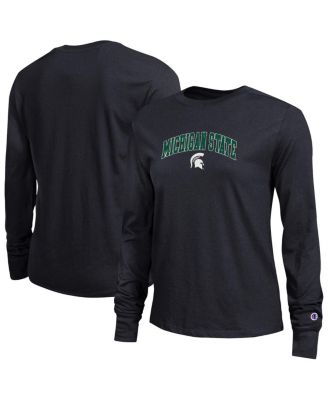 Champion - Women's Black Michigan State Spartans Arch Over Logo Long Sleeve T-Shirt
