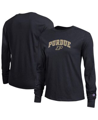 Champion - Women's Black Purdue Boilermakers Arch Over Logo Long Sleeve T-Shirt