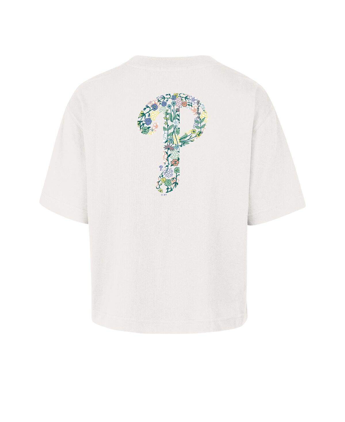 '47 Brand Women's Natural Philadelphia Phillies Full Bloom Cropped T-Shirt