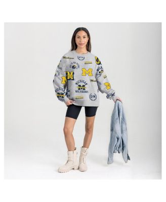 Women's Gray Michigan Wolverines Always on Repeat Fleece Sweatshirt