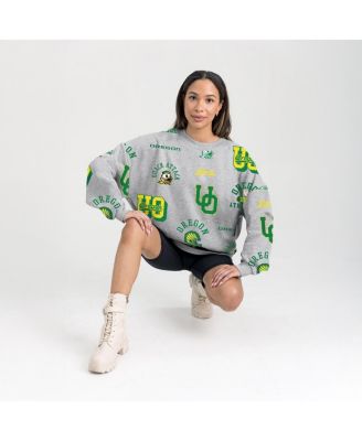 Women's Gray Oregon Ducks Always on Repeat Fleece Sweatshirt