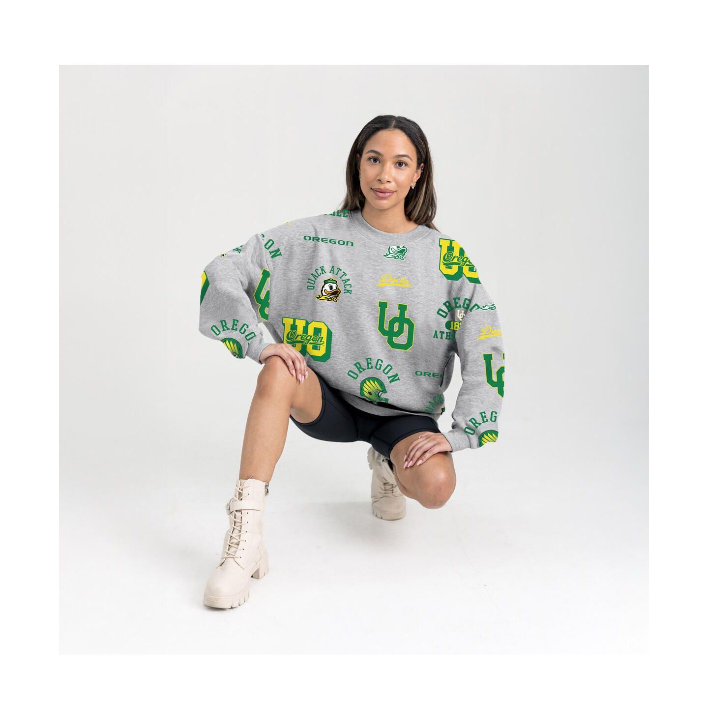 Женская толстовка Gameday Couture Gray Oregon Ducks Always on Repeat Fleece — фото 4