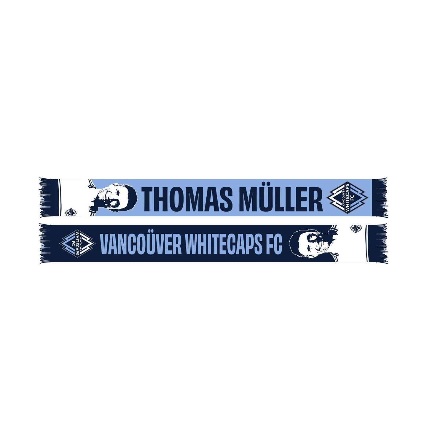 Женский шарф Ruffneck Scarves Thomas Müller Light Blue Vancouver Whitecaps FC — фото 1